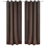 Rideaux vidaxl avec anneaux métalliques occluls 135x175 brun 2 pcs - afbeelding 1