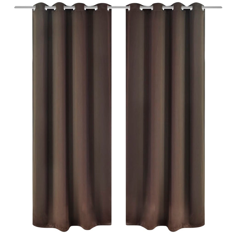 Rideaux vidaxl avec anneaux métalliques occluls 135x175 brun 2 pcs