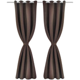 Rideaux vidaxl avec anneaux métalliques occluls 135x175 brun 2 pcs - afbeelding 2