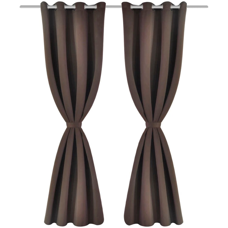 Rideaux vidaxl avec anneaux métalliques occluls 135x175 brun 2 pcs