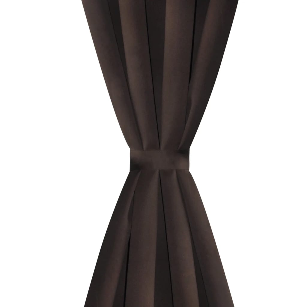 Rideaux vidaxl avec anneaux métalliques occluls 135x175 brun 2 pcs