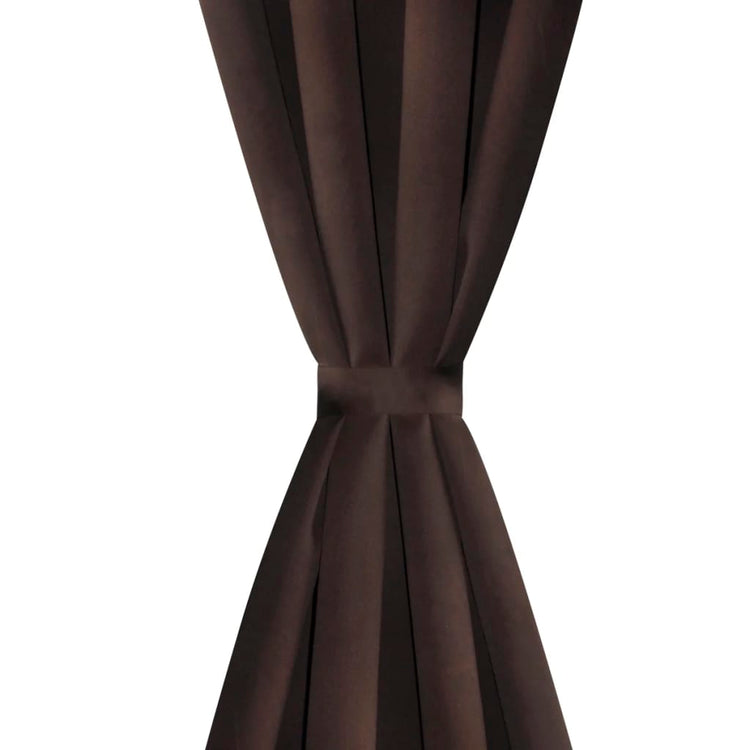 Rideaux vidaxl avec anneaux métalliques occluls 135x175 brun 2 pcs
