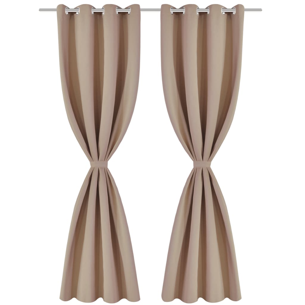 Rideaux vidaxl avec anneaux métalliques occluls 135x175 crème 2 pcs