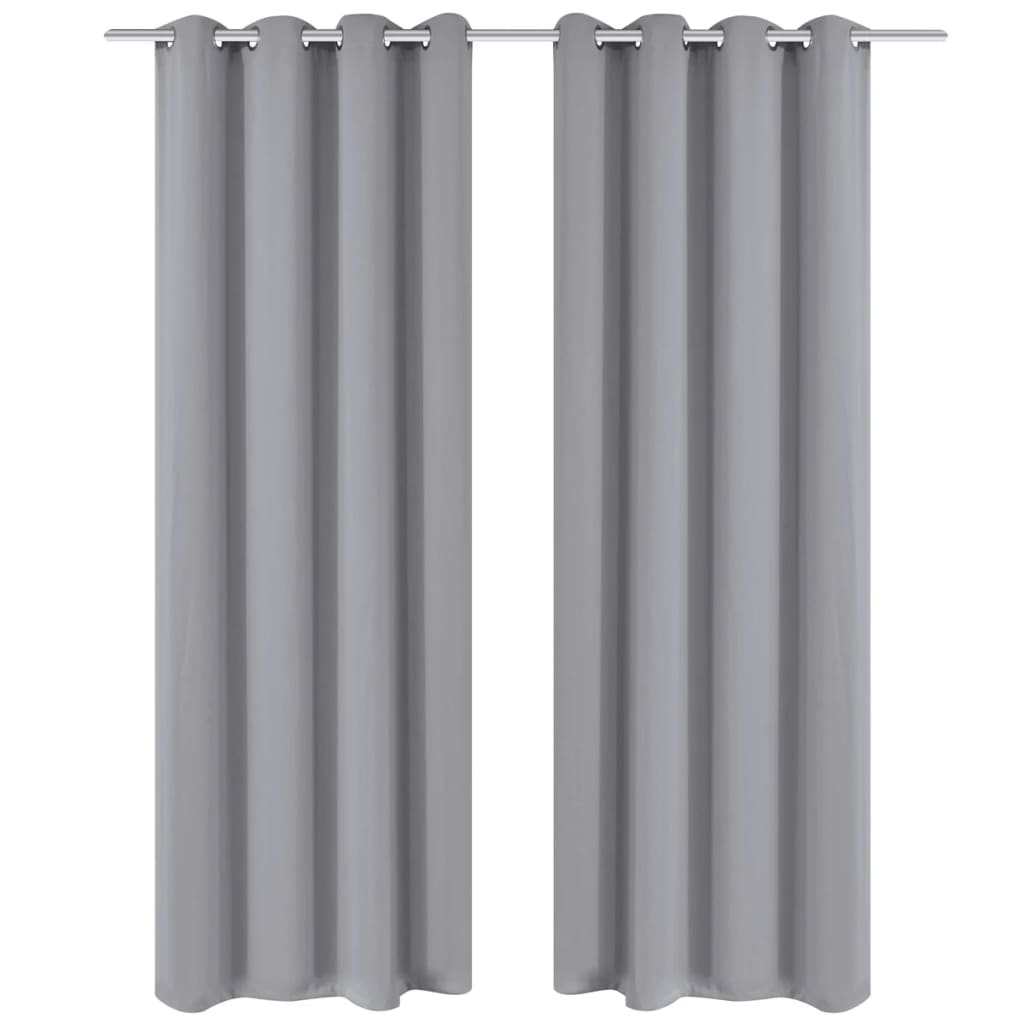 Rideaux vidaxl avec anneaux métalliques occluls 135x175 gris 2 pcs