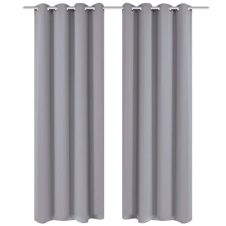 Rideaux vidaxl avec anneaux métalliques occluls 135x175 gris 2 pcs