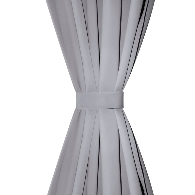 Rideaux vidaxl avec anneaux métalliques occluls 135x175 gris 2 pcs