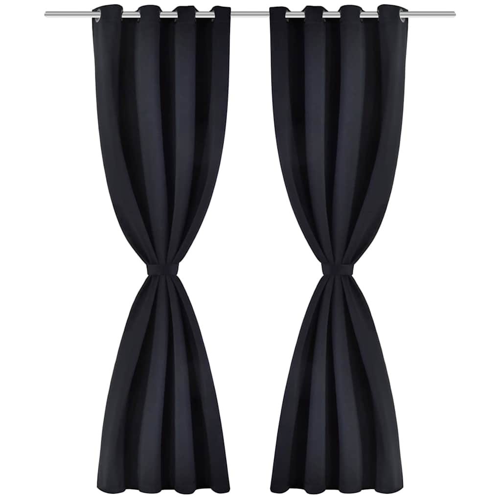 Rideau vidaxl avec anneaux en métal occlusion 270x245 noir