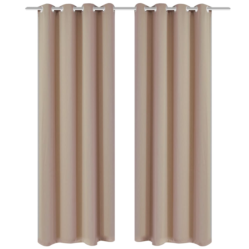 Rideau vidaxl avec anneaux en métal noirage 270x245 crème