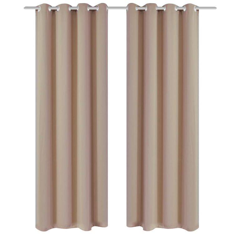 Rideau vidaxl avec anneaux en métal noirage 270x245 crème