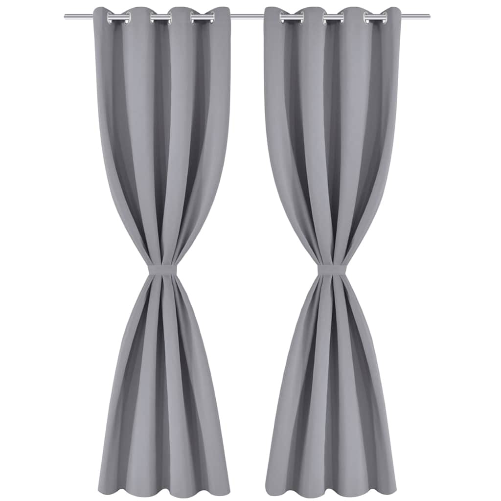 Rideau vidaxl avec anneaux en métal occlusion 270x245 gris