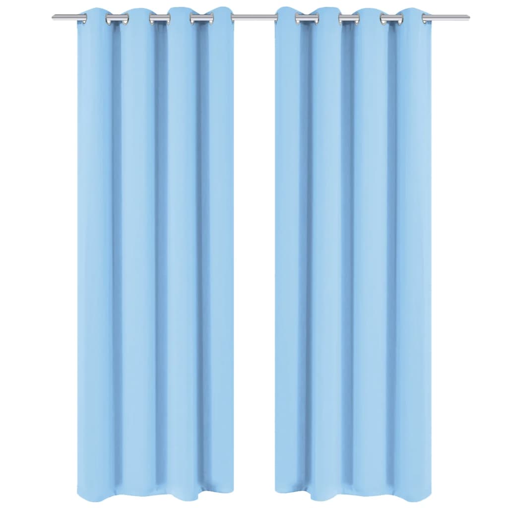 Rideaux vidaxl avec anneaux métalliques occluls 135x175 turquoise 2 pcs