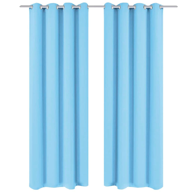 Rideaux vidaxl avec anneaux métalliques occluls 135x175 turquoise 2 pcs