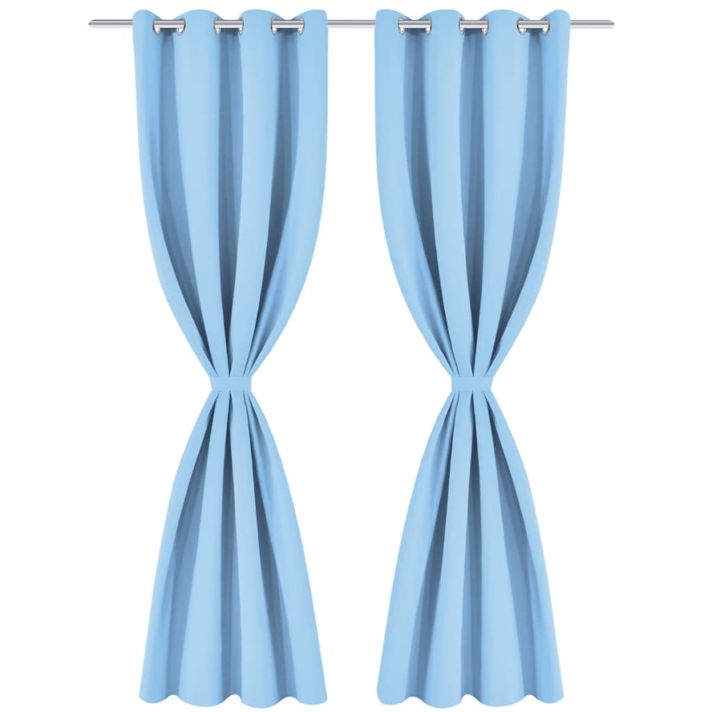 Rideaux vidaxl avec anneaux métalliques occluls 135x175 turquoise 2 pcs