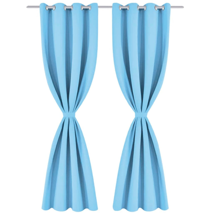 Rideaux vidaxl avec anneaux métalliques occluls 135x175 turquoise 2 pcs
