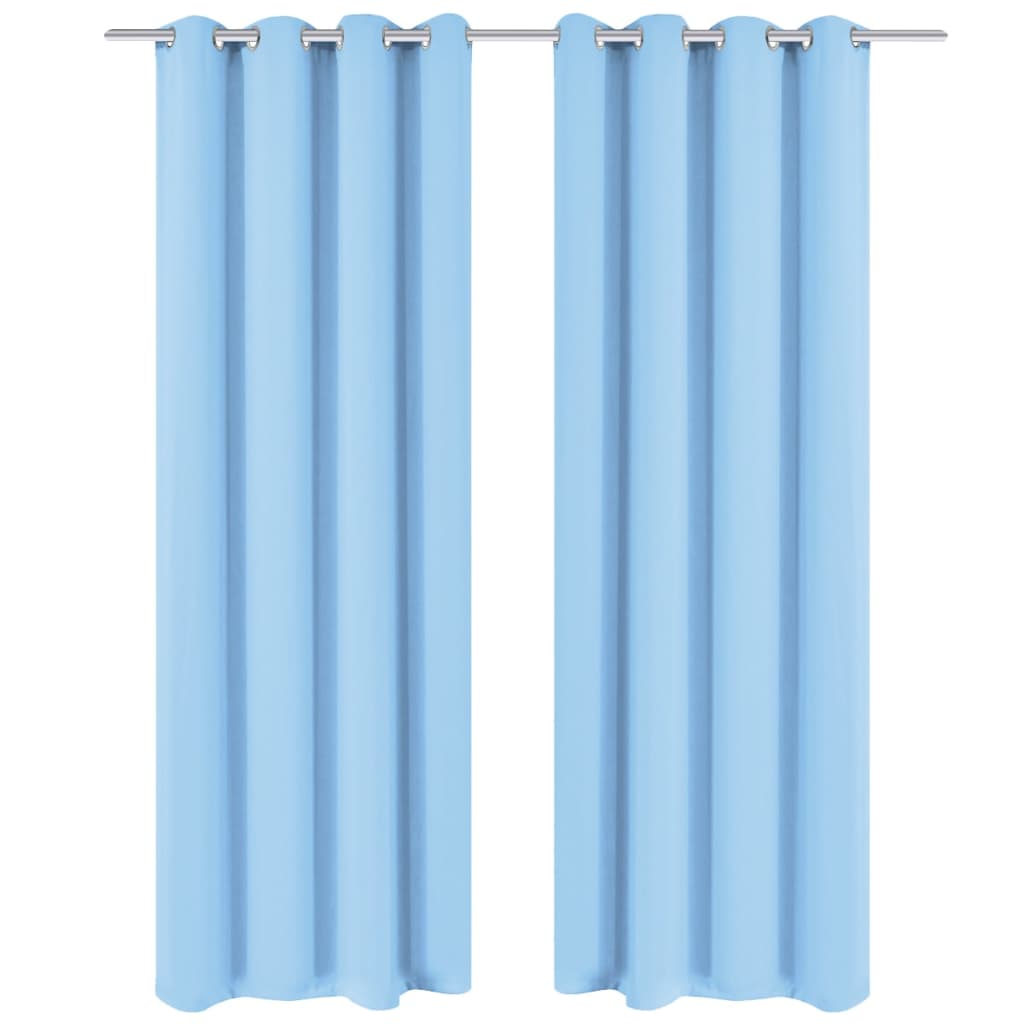 Vidaxl rideaux avec anneaux métalliques occluls 135x245 turquoise 2 sts