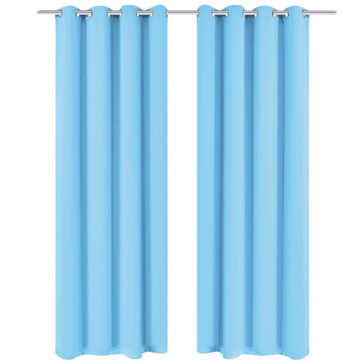 Vidaxl rideaux avec anneaux métalliques occluls 135x245 turquoise 2 sts