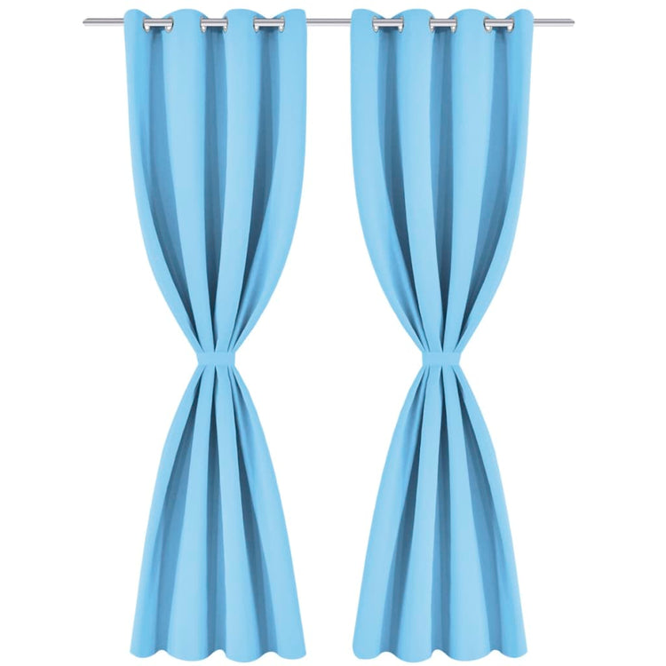 Vidaxl rideaux avec anneaux métalliques occluls 135x245 turquoise 2 sts