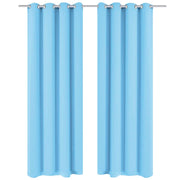Rideau vidaxl avec anneaux métalliques Blackout 270x245 turquoise - afbeelding 2
