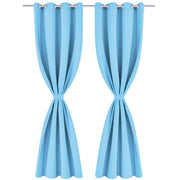 Rideau vidaxl avec anneaux métalliques Blackout 270x245 turquoise - afbeelding 3