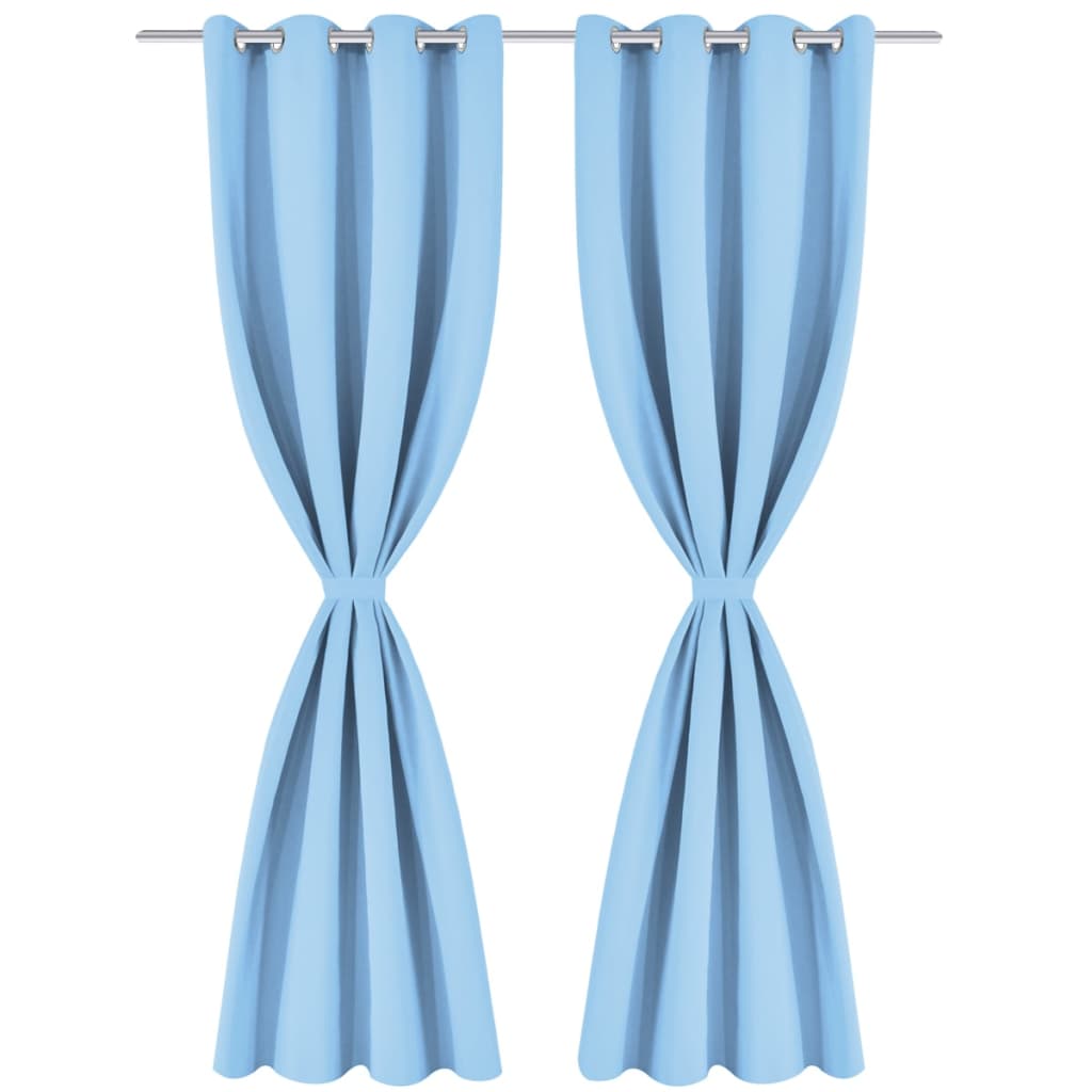 Rideau vidaxl avec anneaux métalliques Blackout 270x245 turquoise