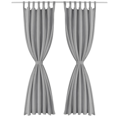 Vidaxl Micro-satin rideaux avec boucles 140x175 cm gris 2 pcs