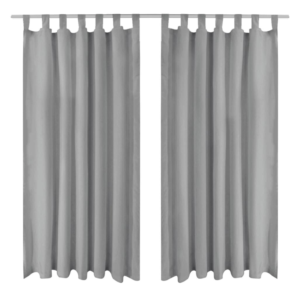 Vidaxl Micro-satin rideaux avec boucles 140x245 cm Gray 2 STS