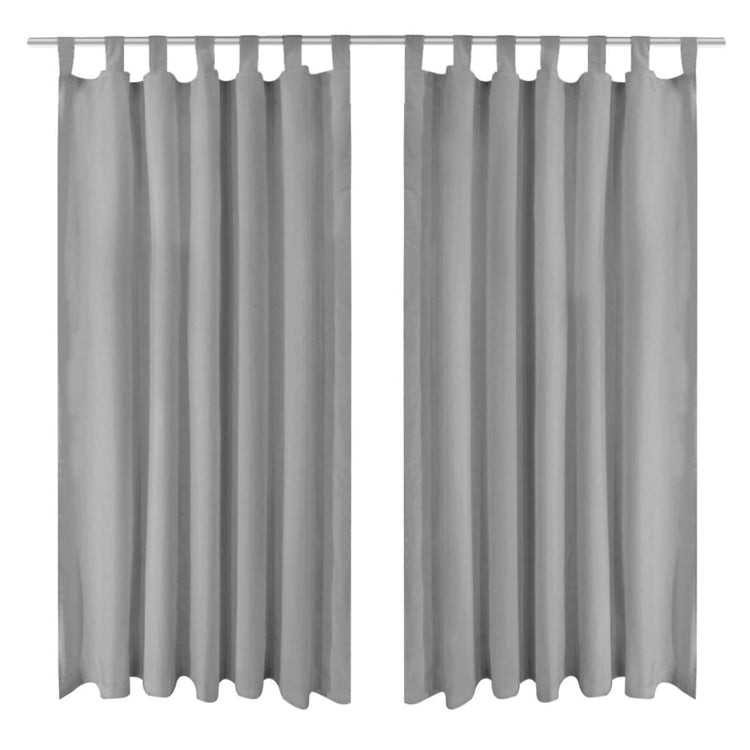 Vidaxl Micro-satin rideaux avec boucles 140x245 cm Gray 2 STS