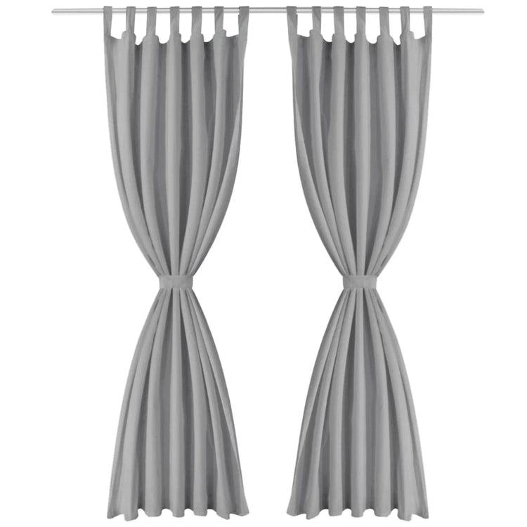 Vidaxl Micro-satin rideaux avec boucles 140x245 cm Gray 2 STS