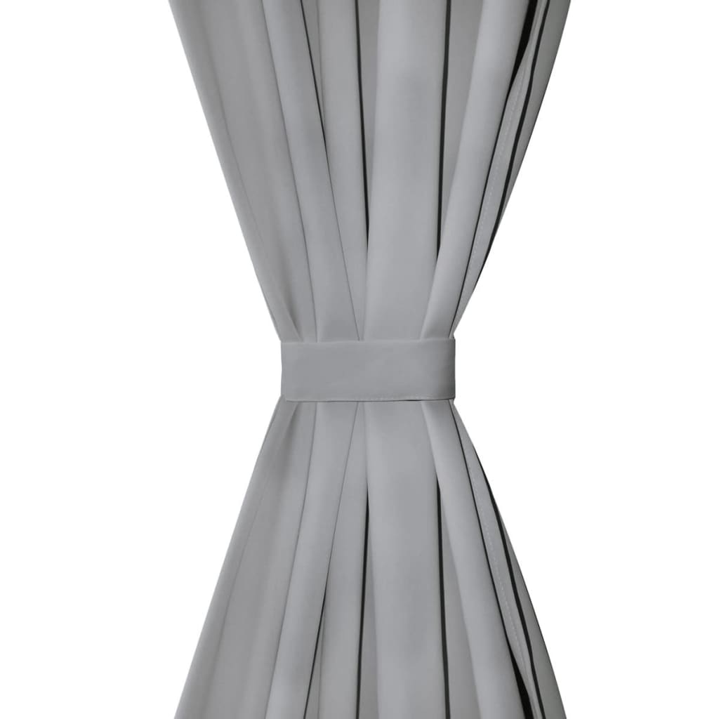 Vidaxl Micro-satin rideaux avec boucles 140x245 cm Gray 2 STS