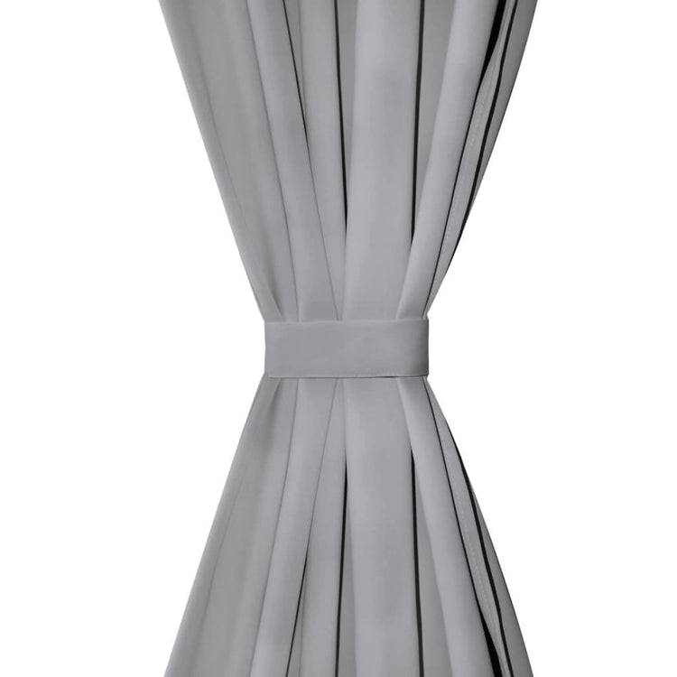Vidaxl Micro-satin rideaux avec boucles 140x245 cm Gray 2 STS
