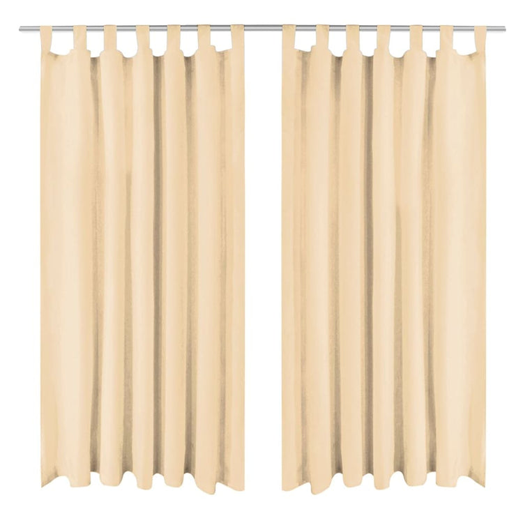 Vidaxl Micro-satin rideaux avec boucles 140x175 cm beige 2 pcs