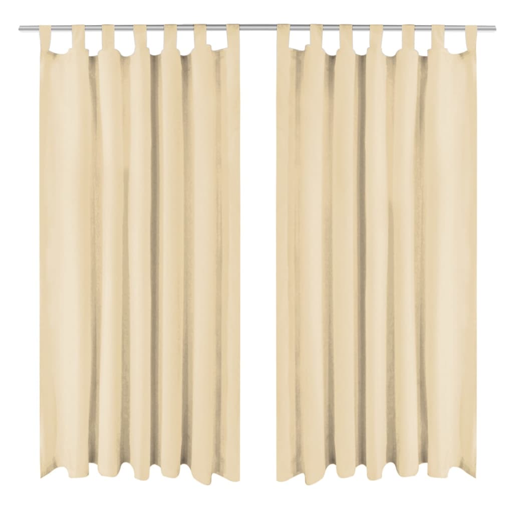 Vidaxl Micro-satin rideaux avec boucles 140x225 cm beige 2 pcs