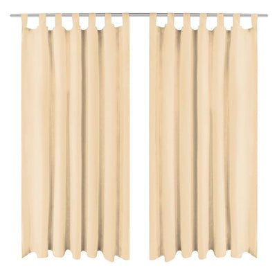 Vidaxl Micro-satin rideaux avec boucles 140x225 cm beige 2 pcs