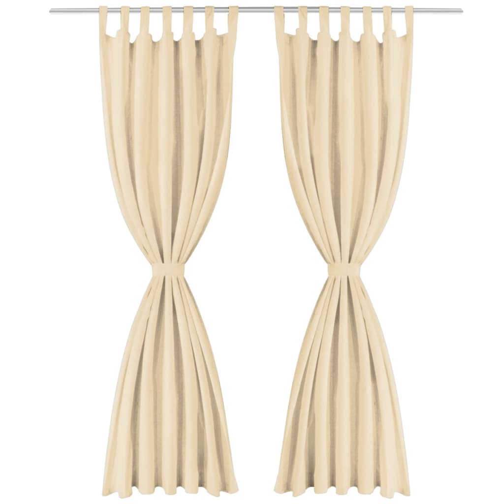 Vidaxl Micro-satin rideaux avec boucles 140x225 cm beige 2 pcs