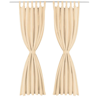 Vidaxl Micro-satin rideaux avec boucles 140x225 cm beige 2 pcs