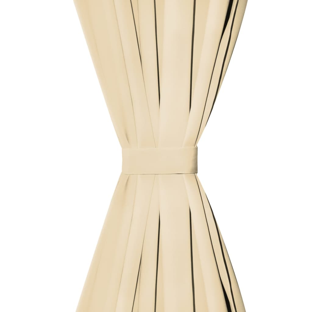 Vidaxl Micro-satin rideaux avec boucles 140x225 cm beige 2 pcs