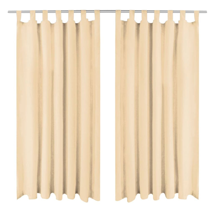 Vidaxl Micro-satin rideaux avec boucles 140x245 cm beige 2 pcs