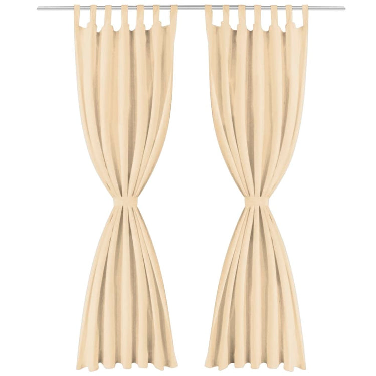 Vidaxl Micro-satin rideaux avec boucles 140x245 cm beige 2 pcs