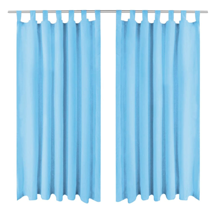 Vidaxl Micro-satin Rideaux avec boucles 140x175 cm turquoise 2 sts