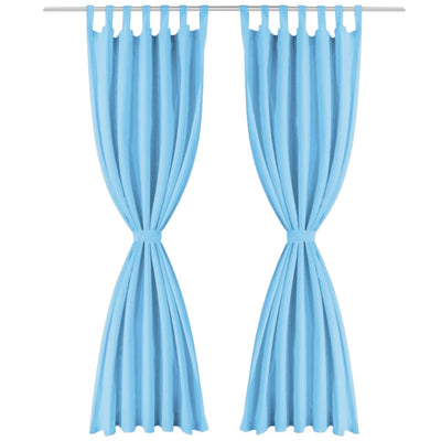Vidaxl Micro-satin Rideaux avec boucles 140x175 cm turquoise 2 sts