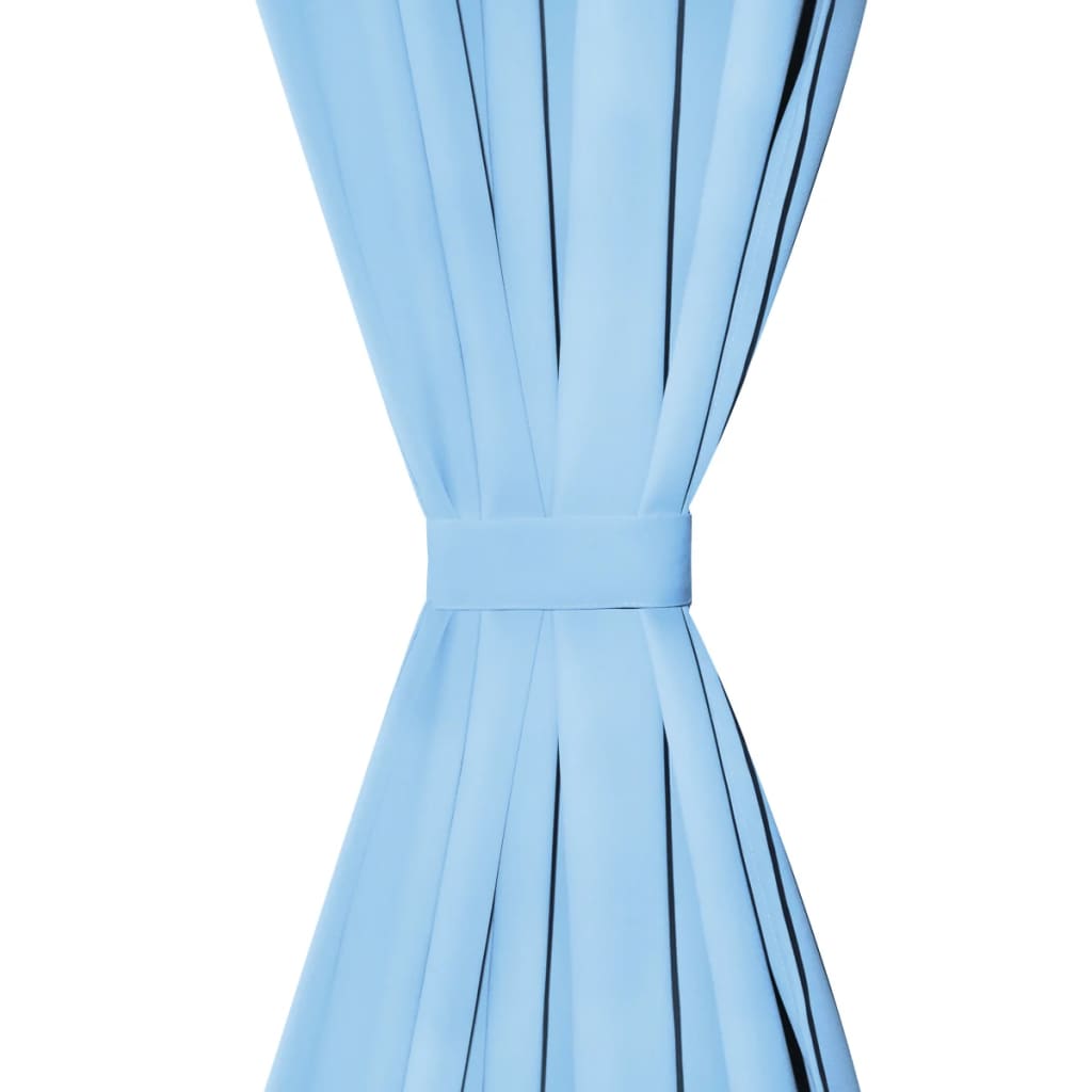 Vidaxl Micro-satin Rideaux avec boucles 140x175 cm turquoise 2 sts