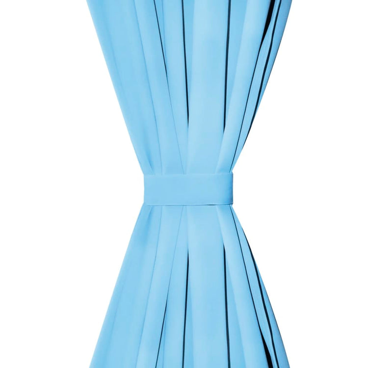 Vidaxl Micro-satin Rideaux avec boucles 140x175 cm turquoise 2 sts
