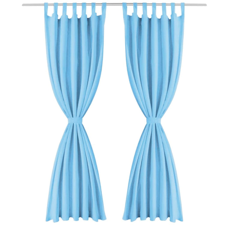 Vidaxl Micro-satin rideaux avec boucles 140x245 cm turquoise 2 sts