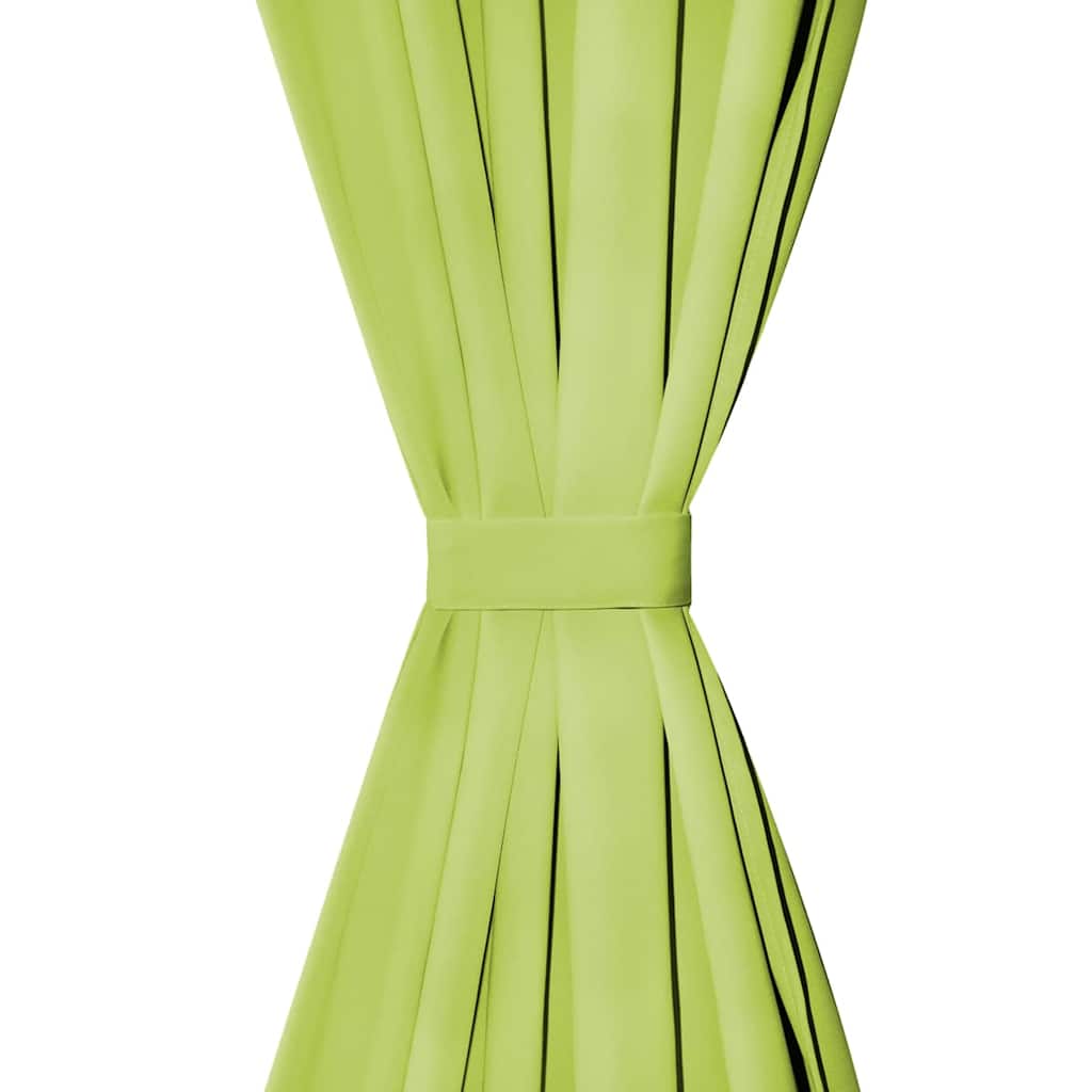 Vidaxl Micro-satin rideaux avec boucles 140x175 cm vert 2 sts