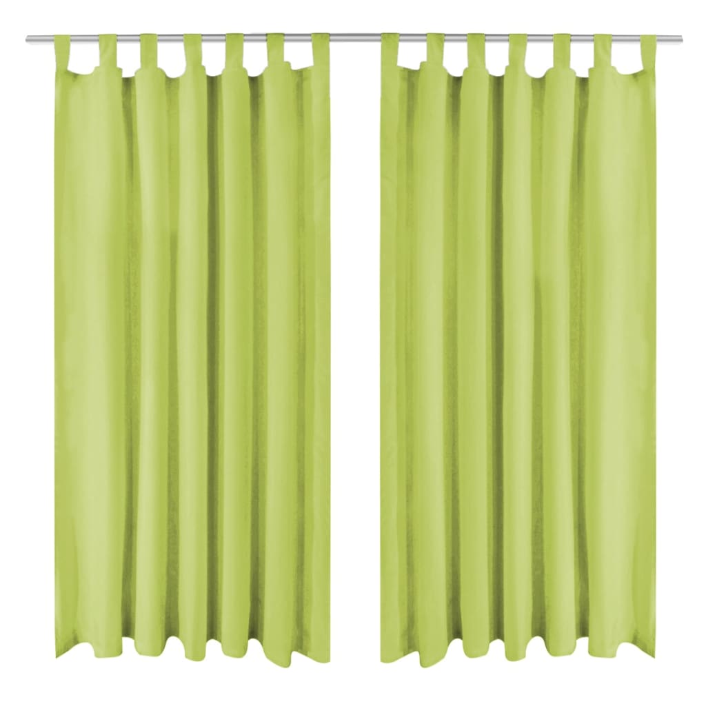 Vidaxl Micro-satin rideaux avec boucles 140x225 cm vert 2 sts