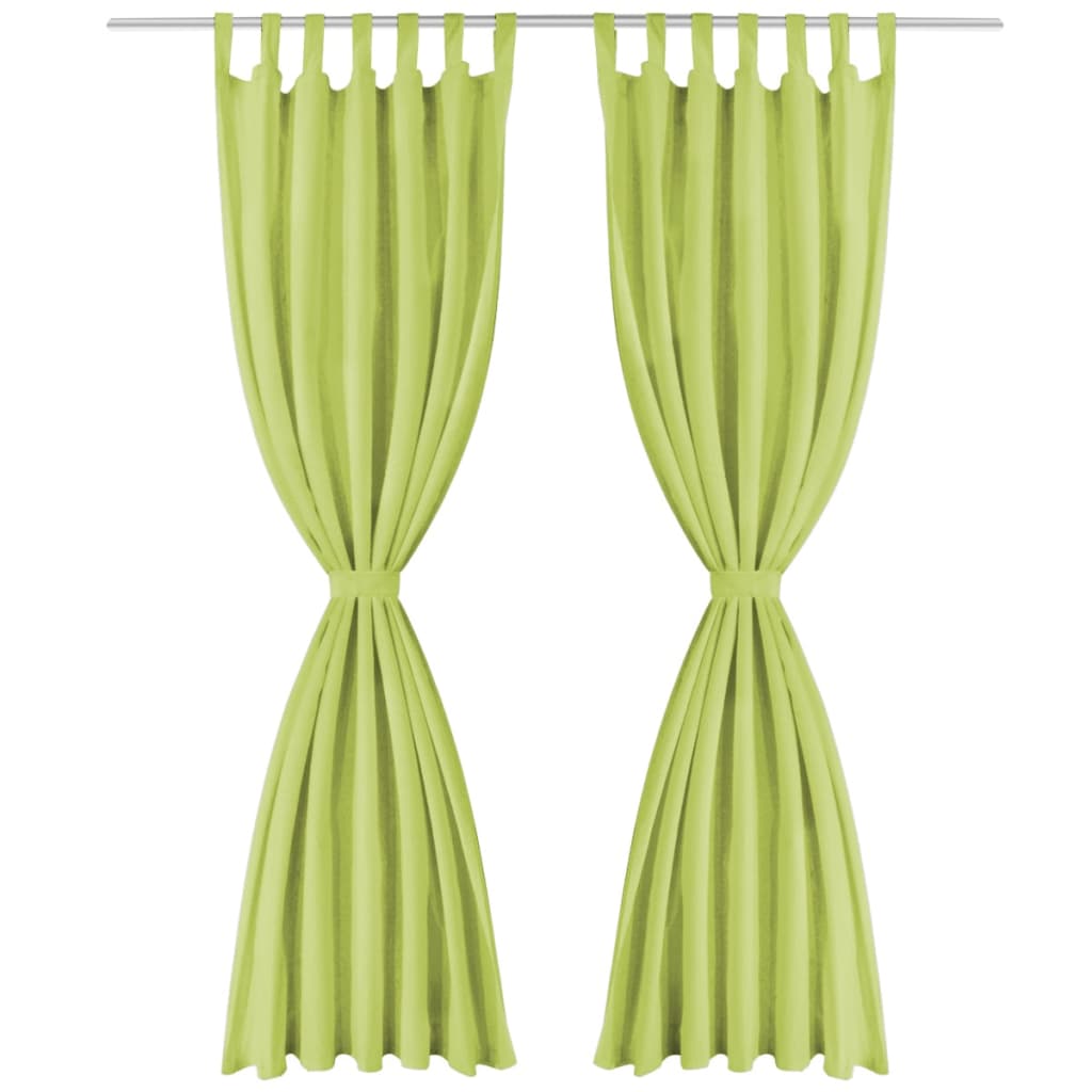 Vidaxl Micro-satin rideaux avec boucles 140x225 cm vert 2 sts