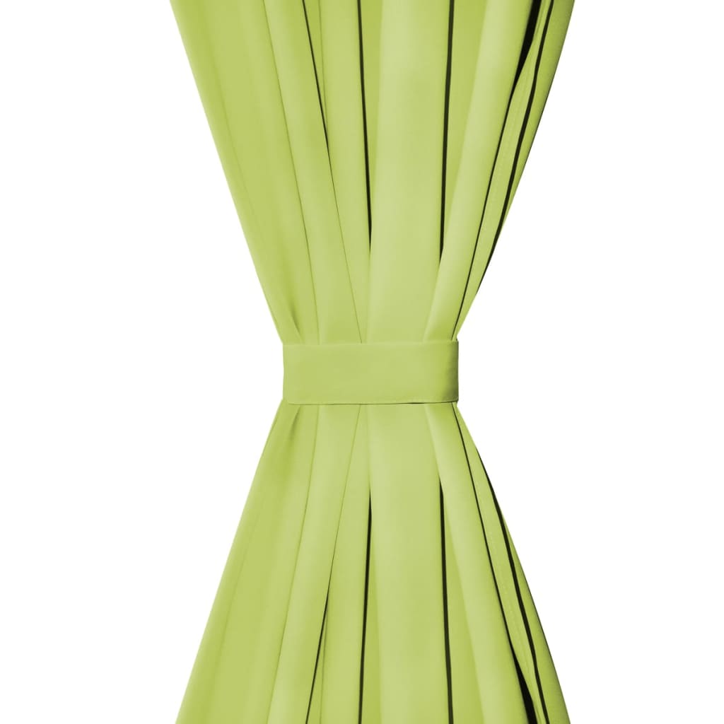 Vidaxl Micro-satin rideaux avec boucles 140x225 cm vert 2 sts