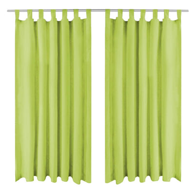 Vidaxl Micro-satin rideaux avec boucles 140x245 cm vert 2 sts