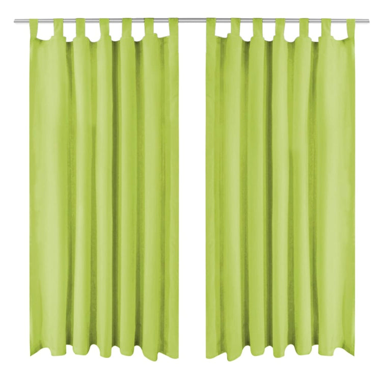 Vidaxl Micro-satin rideaux avec boucles 140x245 cm vert 2 sts