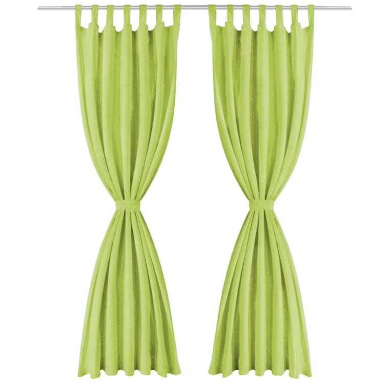 Vidaxl Micro-satin rideaux avec boucles 140x245 cm vert 2 sts